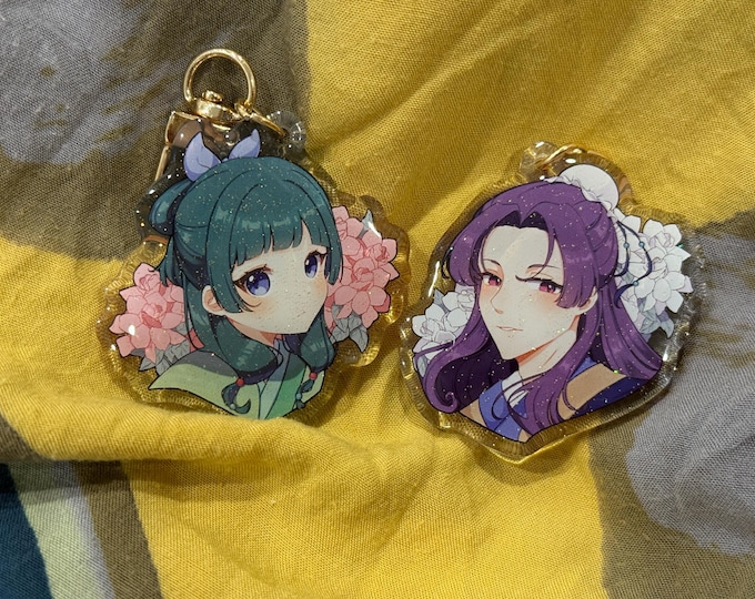 Apothecary 2” Acrylic Keychains | Double sided glitter epoxy