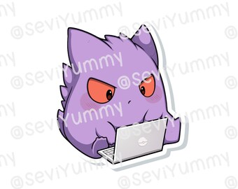 Gengar Working Sticker