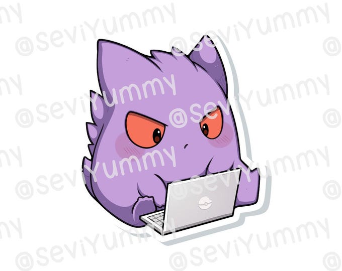 Gengar Working Sticker
