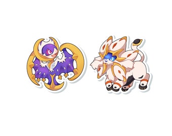 BUNDLED Lunala Solgaleo Stickers