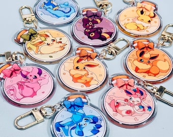 Cloudy Potion Eeveelution 2" Acrylic Keychains | Double Sided Glitter Epoxy