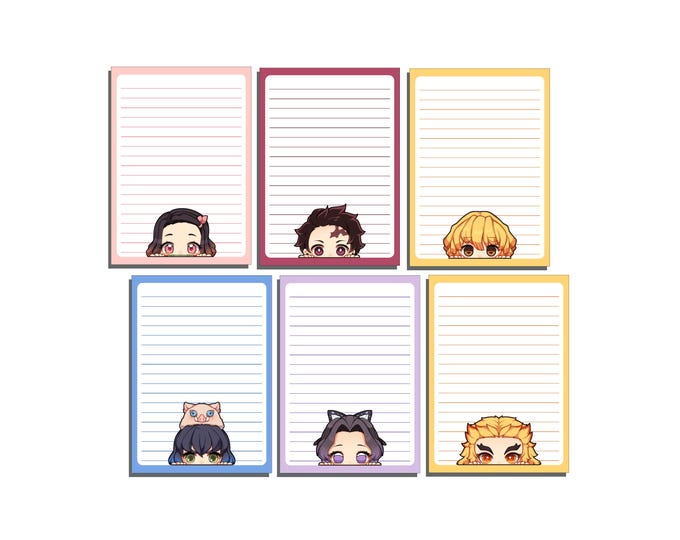 Chibi Anime Characters Memo Note Pad / Weekly Planner