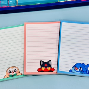 Memo NotePad Poke Starters Peekers Gen 7 Zeichen | Schulbedarf, Scrapbooking, Journaling, Aufgabenliste