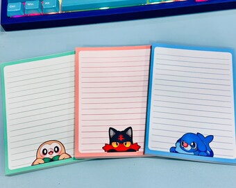 Gen 7 Poke Starters Characters Memo Note Pad
