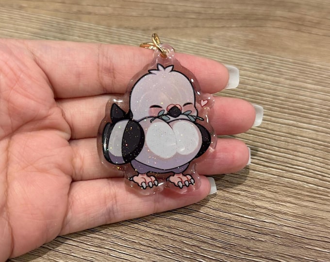 Pidove 2" Acrylic Keychain | Double Sided Glitter Epoxy