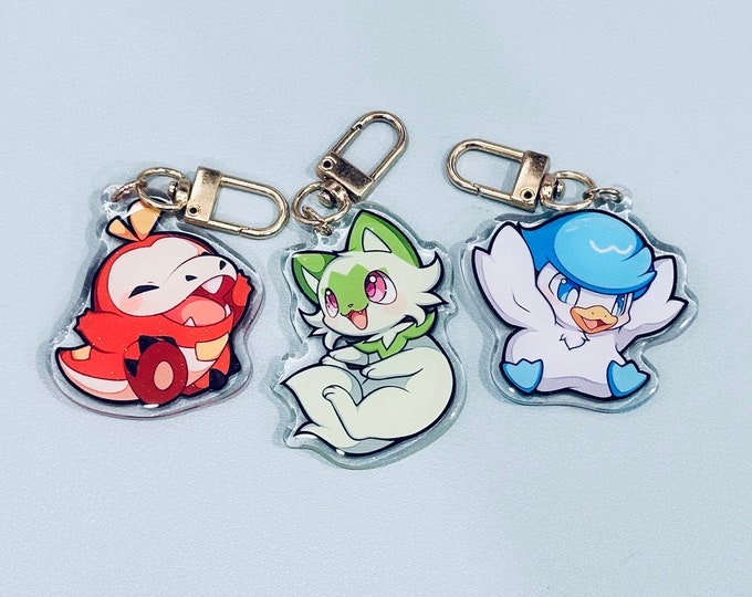 PKMN Gen 9 Starters 2” Acrylic Keychains