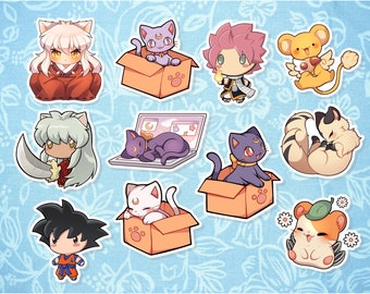 Anime Character Stickers | Waterproof | Matte, Holographic Finish