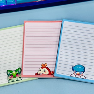 Memo NotePad Poke Starters Peekers Gen 9 | Schulbedarf, Scrapbooking, Journaling, Aufgabenliste