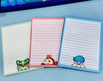 Gen 9 Poke Starters Characters Memo Note Pad