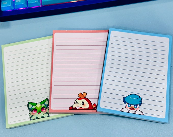 Gen 9 Poke Starters Characters Memo Note Pad