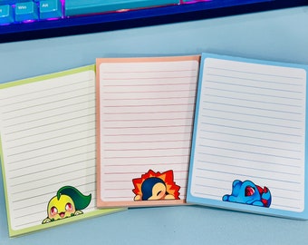 Gen 2 Poke Starters Characters Memo Note Pad