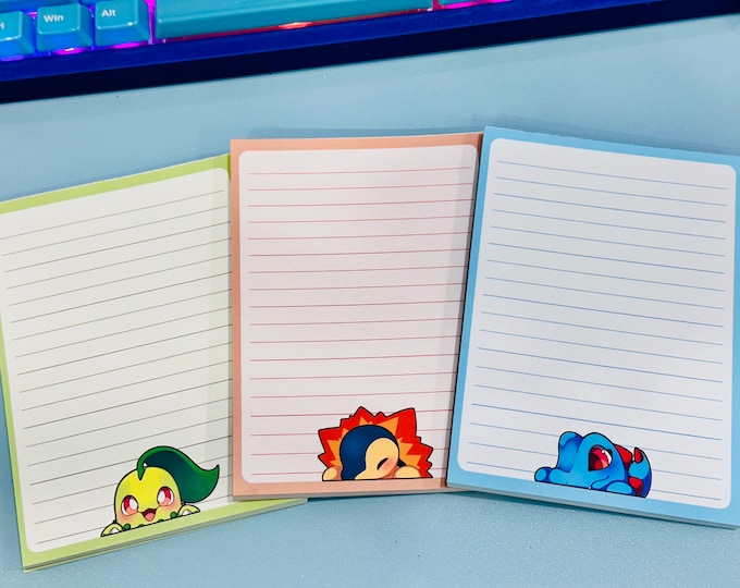 Gen 2 Poke Starters Characters Memo Note Pad