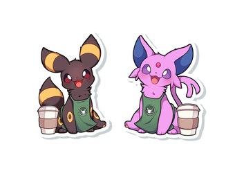 Umbreon & Espeon Barista Coffee Sticker