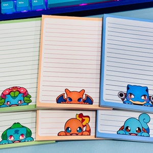 Memo NotePad Poke Starters Peekers Gen 1 Zeichen | Schulbedarf, Scrapbooking, Journaling
