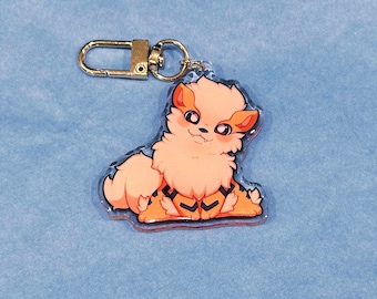 Arcanine 2” Acrylic Keychains | Double Sided Glitter Epoxy