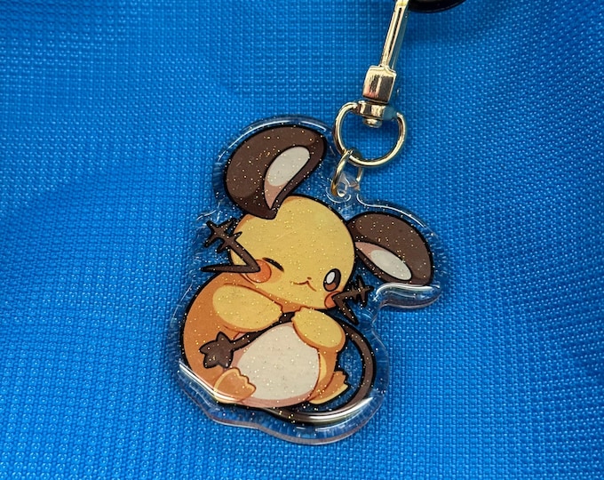 Dedenne 2" Acrylic Keychain | Double Sided Glitter Epoxy