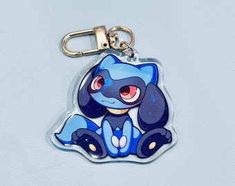 Riolu 2” Acrylic Keychains | Double Sided Glitter Epoxy