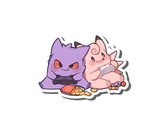 Gengar Clefable Gaming Sticker