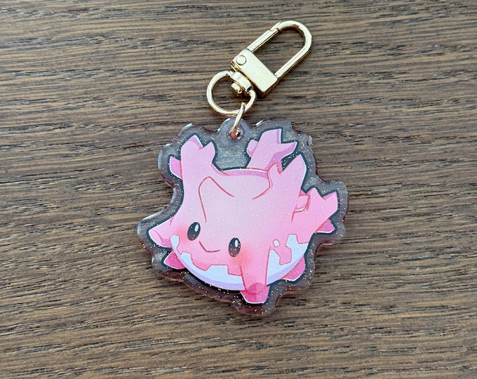 Corsola 2" Acrylic Keychain | Double Sided Glitter Epoxy