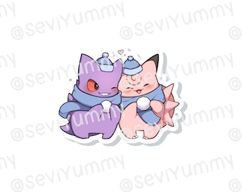Gengar Clefable Sticker