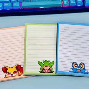 Memo NotePad Poke Starters Peekers Gen 6 Zeichen Notizbuch | Schulbedarf, Scrapbooking
