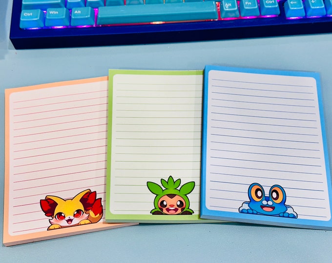 Gen 6 Poke Starters Characters Memo Note Pad