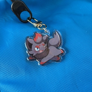 Zorua 2&quot; Acrylic Keychain | Double Sided Glitter Epoxy