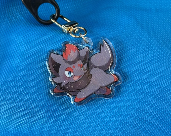Zorua 2" Acrylic Keychain | Double Sided Glitter Epoxy