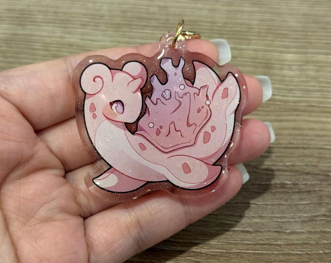 Shiny Lapras 2" Acrylic Keychain | Double Sided Glitter Epoxy