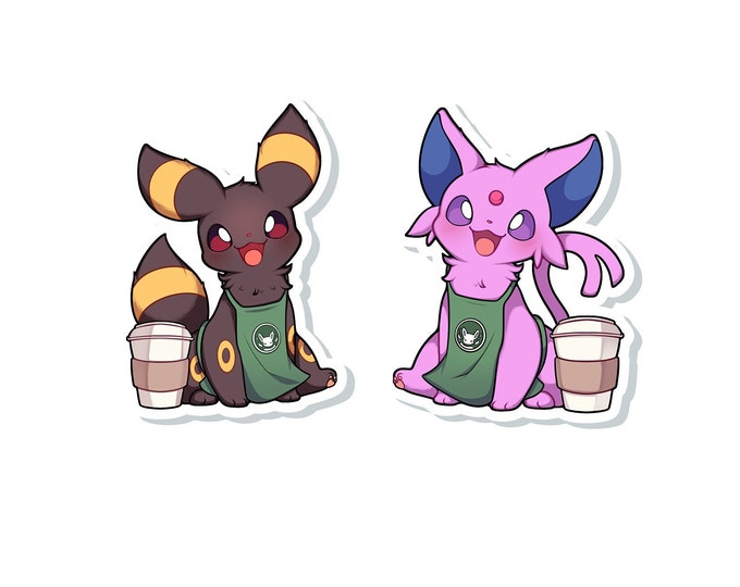 BUNDLED Umbreon & Espeon Barista Coffee Sticker