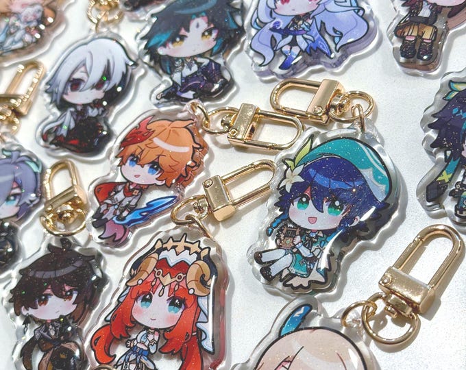 Genshin 2" Acrylic Keychain | Double Sided Glitter Epoxy