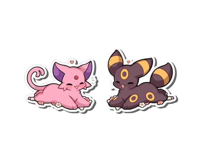 Umbreon & Espeon Flower Sticker