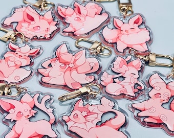 Sakura EVlutions 2" Acrylic Keychains | Double Sided Glitter Epoxy