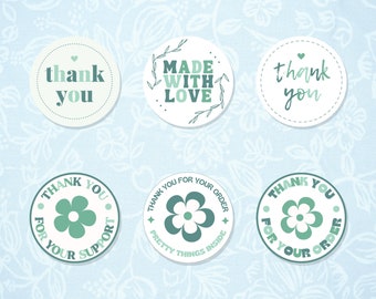 2 Inch Round Thank You Labels For Small Business | Water Resistant | Samples Available | Matte or Glossy Option