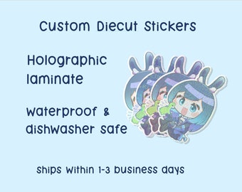 Custom Holographic Vinyl Stickers | Die Cut Stickers | Logo Stickers | 2" 3" 4" Any Shape