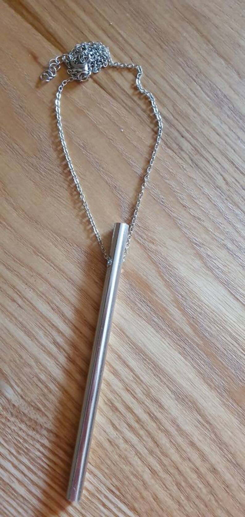 Necklace for Plunging Neckline Silver Bar Necklace Long Bar Etsy