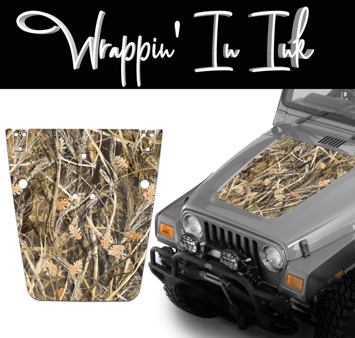 Jeep Wrangler Choose From 2 Grassy Camouflage Hood Wrap Decals Etsy