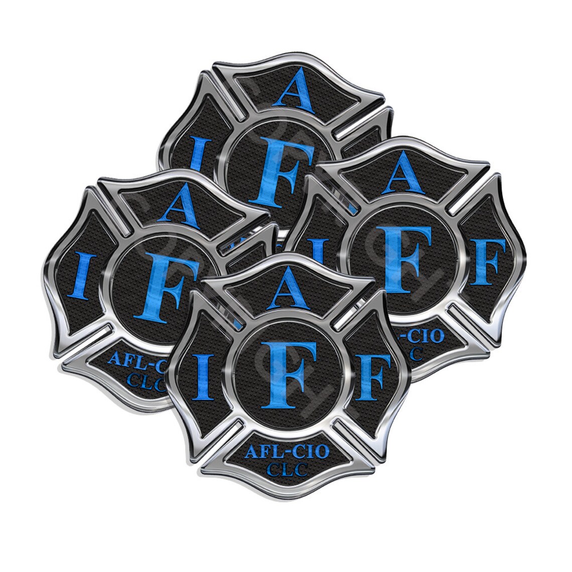 Maltese Cross IAFF Firefighter Decals Black and Blue IAFF Etsy