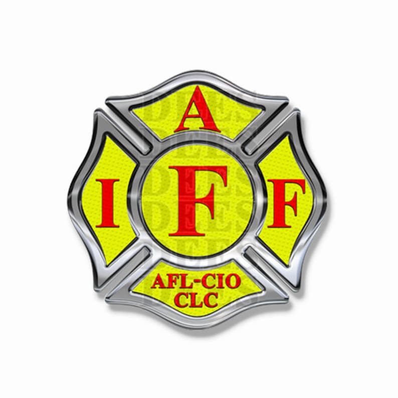 Maltese Cross IAFF Firefighter Decals Yellow and Red IAFF | Etsy
