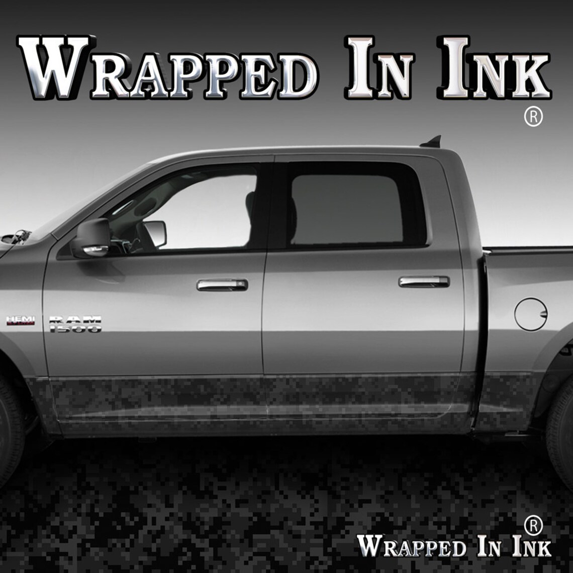 Rocker Panel Decal Wrap Kit Camo Black Digital Truck Etsy