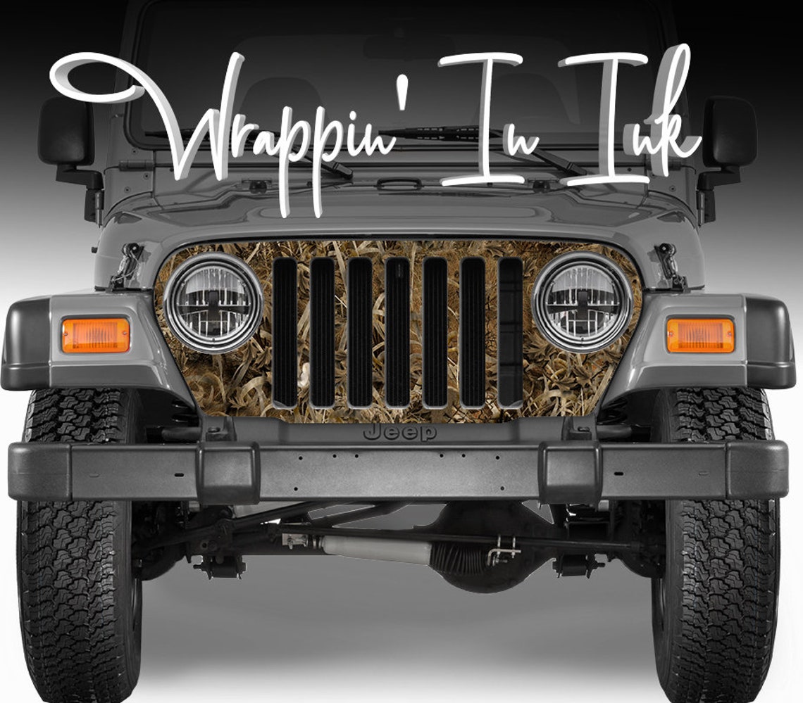 Jeep Grill Wrap Fits Wrangler Choice of 4 Grass Camo Etsy