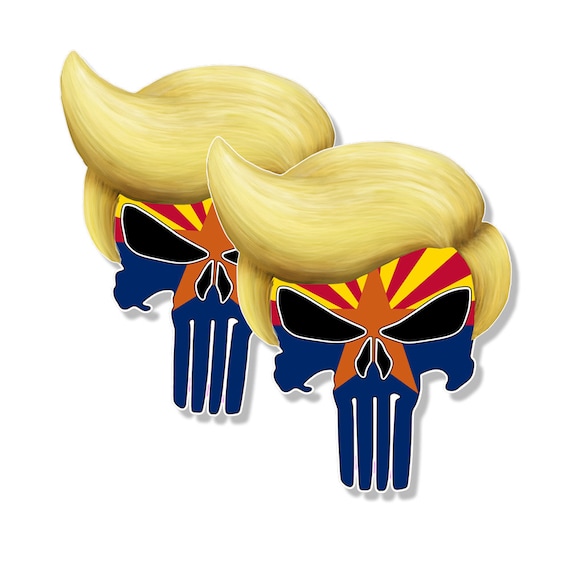 TRUMP PUNISHER STICKERS Maryland State Flag Pro Trump Decals 4/" tall 2-pack
