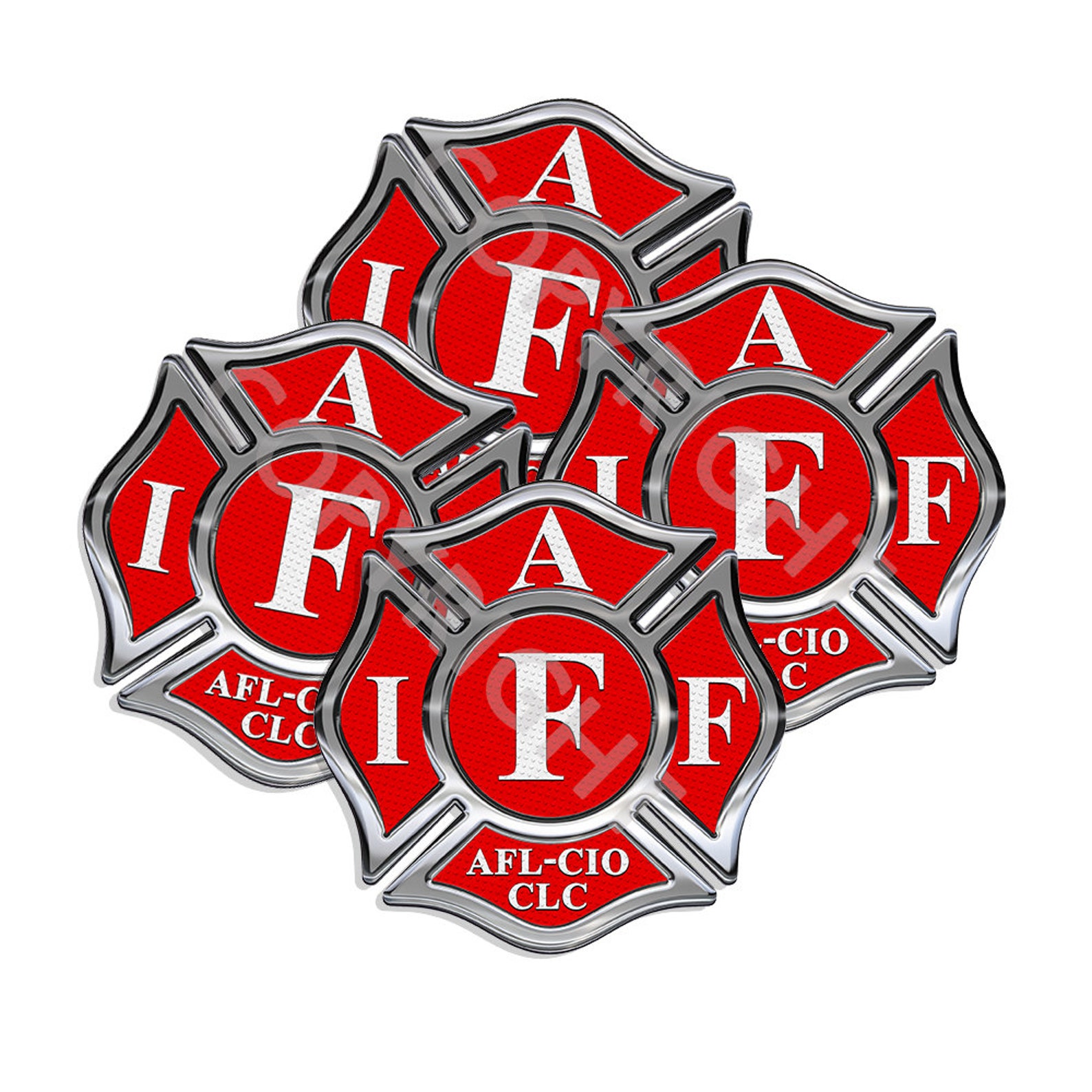 Maltese Cross IAFF Firefighter Decals Red and White IAFF - Etsy