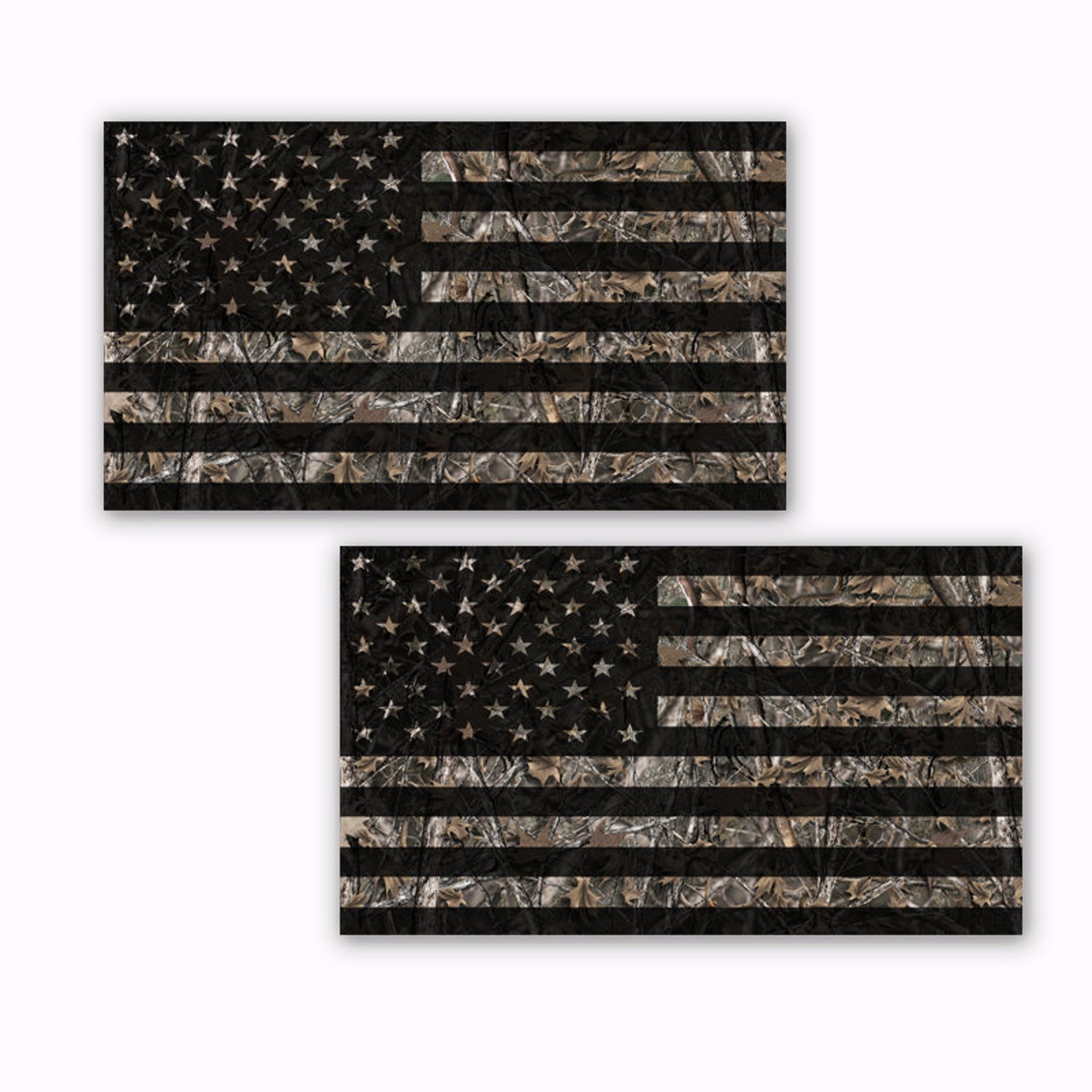 Camo American Flag Stickers Woodland Camouflage in Packs of 2 Etsy