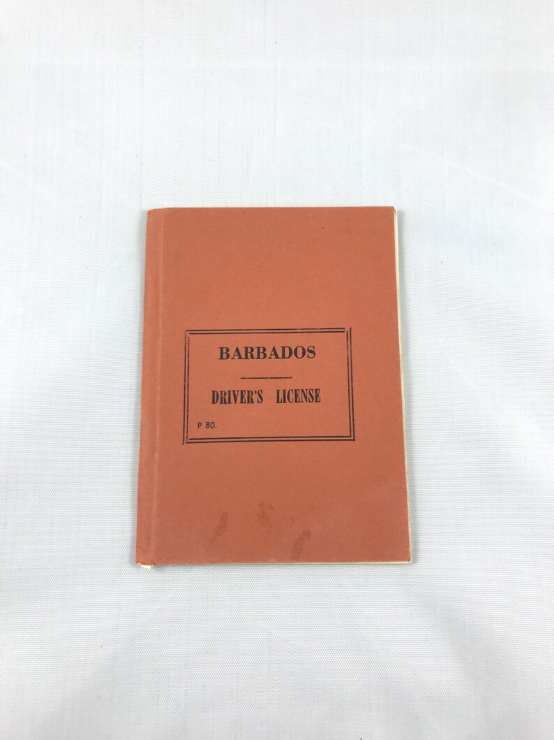1950's Barbados Driver's License for tourists Etsy