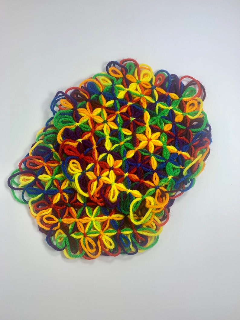 Multi Colored Potholders Made of Yarn Set of 2 - Etsy