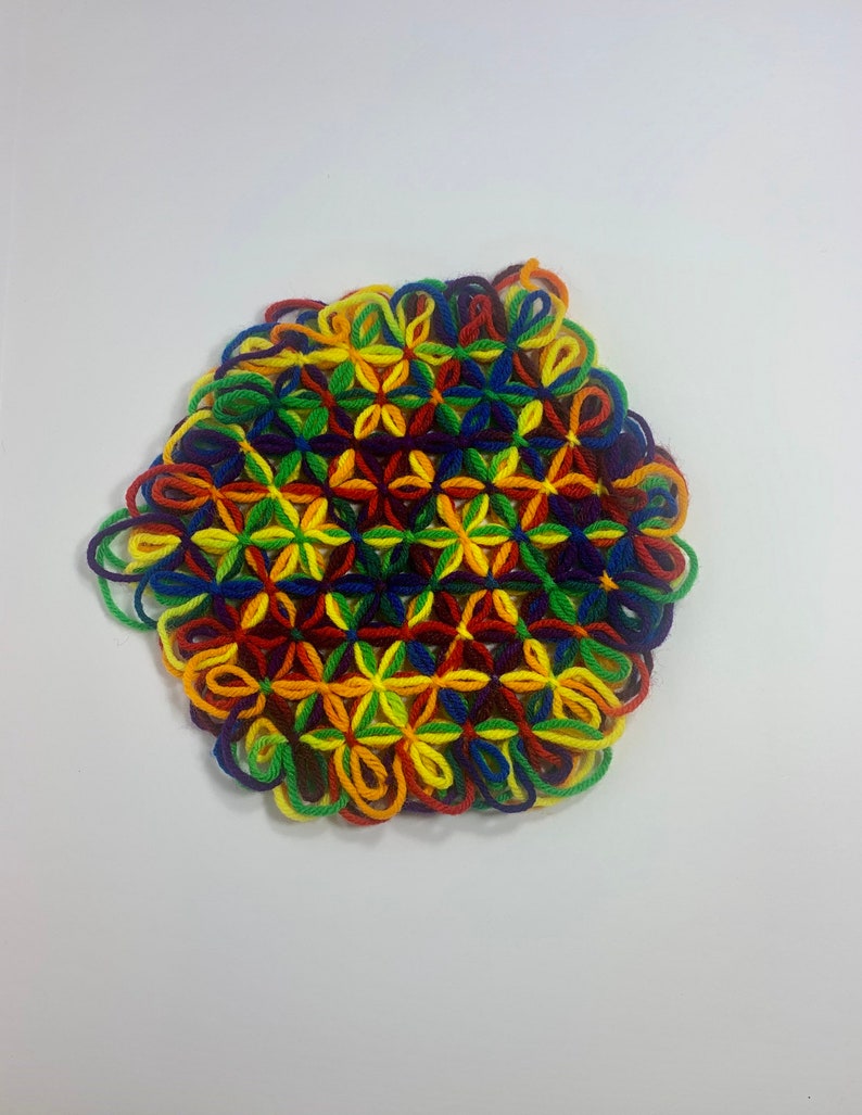 Multi Colored Potholders Made of Yarn Set of 2 - Etsy