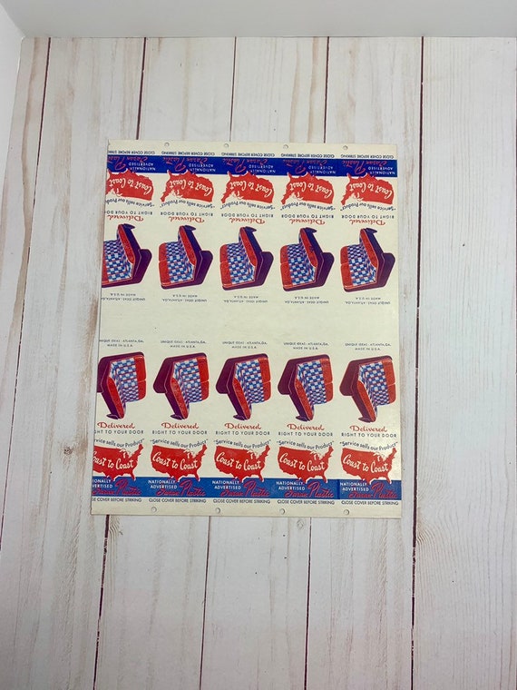 1950 S Matchbook Cover Print Proof Saran Seat Covers Vintage Advertising