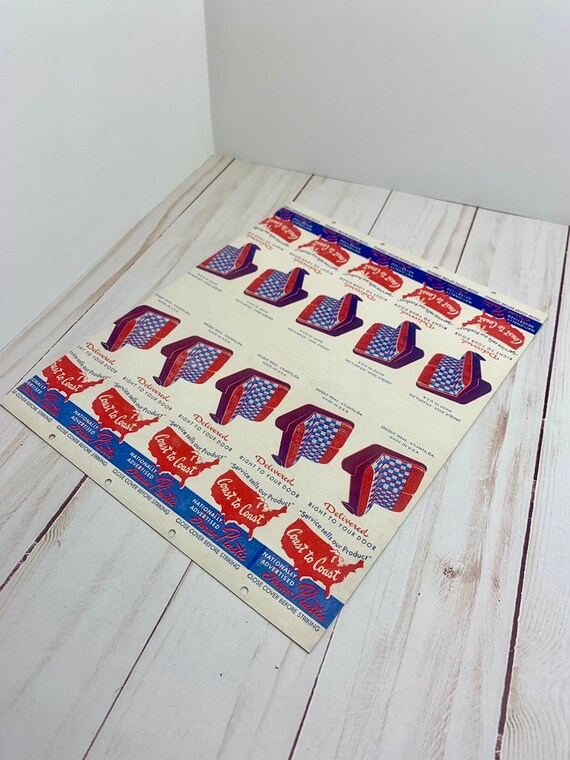 1950 S Matchbook Cover Print Proof Saran Seat Covers Vintage Advertising