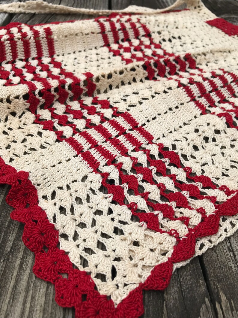 Vintage Crochet Child/'s Apron